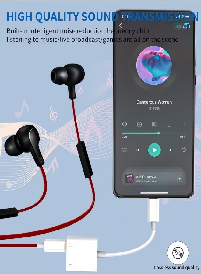 الصفحة الرئيسية محول USB-C إلى USB-C لمقبس سماعة الرأس مع شحن سريع 100 واط إصدار رقمي - متوافق مع iPhone 15/16/17 Pro و Pro Max و Samsung Galaxy S24/S23/S22/S21 Ultra و iPad Pro وأجهزة أخرى - Image 2